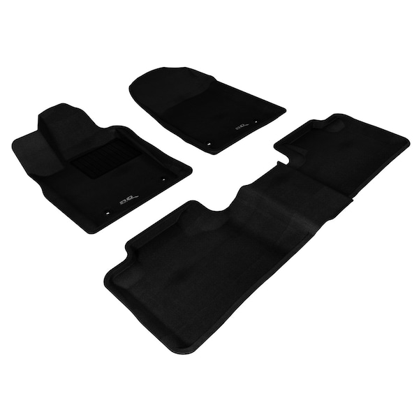 3D Mats Usa Custom Fit, Raised Edge, Black, Thermoplastic Rubber Of Carbon Fiber Texture, 3 Piece L1JP00501509 - main